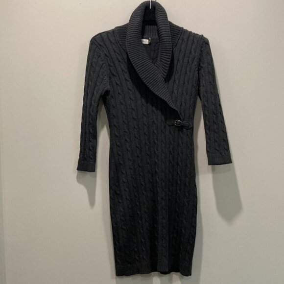 CALVIN Klein Grey Cable-knit Sweater Dress - Picture 4 of 14